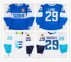 2020 Personalizado Patrik Laine Team Finlândia Hóquei Jersey Bordado Costurado Personalize qualquer número e nome Jerseys