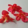 Färgglada konstgjorda blommahuvud Arkidéer Silk Craft Blommor för bröllop Julrum Dekoration Blommor