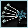 Barrettes Biżuteriarzyszrystmas płatek śniegu spinka do włosów kryształowe klipsy pinowe kryształ kwiat włosy halloween dla kobiet dziewczynki dla dzieci biżuteria gif