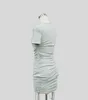 Sexig klänning Kvinnor Klipp ut Drawstring Ruched Slim Bodycon Mini Dresses Club Party Kläder 2022 Y1212