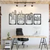 Drewno Wall Decor Kaktus Kwiat Wazon Czarny Kolor Laser Cut Nowoczesny Natura Desert Home Office 3D Kreatywny Stylowy Salon Kuchnia 210705