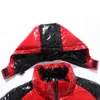 5XL 7XL 9XL Winter Men Jacket Casual Parka Bright Leather Outwear Waterproof Thicken Warm Stand Collar Coat 211130