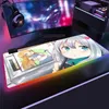 Anime Izumi Sagiri Rgb Xxl Mouse Pad XL Mause Pad Gamer Backlit Mat Keyboards Computer Peripherals LED keyboard mouse pad gift