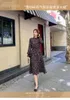 Abiti casual taglie forti per donna 2021 abito longuette sexy da festa moda coreana africana manica lunga fiore vintage nero