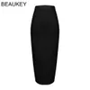 BEAUKEY Bleu Mi-mollet Crayon Bandage Jupe Longue Moulante Femmes Extensible Split Jupe En Gros XL Rouge Femmes Jupes Chine 210306