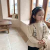 MILANCEL Autumn Kids Clothes Floral Sweater Korean Girl Cardigan Embroidered Knitted Fashion Children Outwear 211104