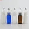 50 x Flip Top Cap Refillable Plastic Clear Amber White Blue Bottle 15 ml Small Sample Bottles Makeup Liquid Cosmetic Containerhigh qualtity