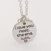 Pendant Necklaces I Love You Most The End Win Necklace Boyfriend Girlfriend Birthday Gift For Him Her Funny Couple Keychain Wife Husband