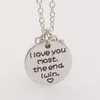 Collares pendientes I Love You Most The End Win Collar Novio Novia Regalo de cumpleaños para él Su pareja divertida Llavero Esposa Marido