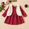 Baby Girl Floral Dress And Fluffy Jacket Set 210528