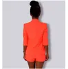 Women Solid Color Single Breasted Casual Offcie Blazer Summer Three Quarter Sleeve Blazer 2021 Lady Slim Classic Retro Work Wear X0721