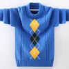 Мальчики Пуловер вязание свитер Детский свитер Зимняя детская одежда Новая хлопчатобумажная одежда Сохраняйте теплый условный свитер 210308