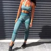 Dames Workout Outfit Dame Meisje Leggings Sport Bra Wirefree Brassière Panty Set X0629