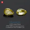 GIGAJEWE Vivid yellow Color Pear cut VVS1 moissanite diamond 5x8mm-10x14mm for jewelry making