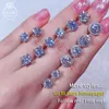 Aankomst Totaal 1CT 2CT Diamond-test doorgegeven Moissanite-studs oorbellen voor vrouwen 18K wit verguld 925 zilver