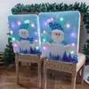 LED Christmas Chair Cover Santa Claus Snowman Dekoracyjne światło Powrót 211116