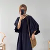 Günlük Elbiseler Moda Kadınlar Elbise Kore Tarzı Pamuk Bayanlar Mizaç Büyük Boy Sonbahar 2021 Giyim Ofis Bayan