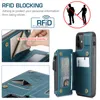 Caseme Retro RFID Leather Cases With Card Bag For iPhone 13 12 11 Pro Max XR 8 Plus Samsung S20 S21 Ultra Note 20 A51 A71 A52 A72 Redmi