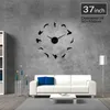 Wandklokken 3D DIY Giant Clock Home Decor Acryl Spiegel Art Divers Duiken Silhouette Sticker Decals High Dive Sport Gift