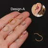 16g Paslanmaz Çelik Gerçek Septum Deldi Septo Burun Kulak Kıkırdak Tragus Helix Piercing Clicker Yüzük Vücut Takı