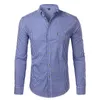 Hommes Plaid Coton Casual Slim Fit À Manches Longues Boutonné Chemises Habillées Mode Hommes Travail Business Marque Chemise Chemise Homme 210721