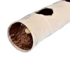 120cm Pet Tunnel Long 2 Holes Cat Puppy Rabbit Teaser Funny Hide Tunnel Toys With Ball Collapsible Cat Tunnel 210929