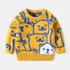 Mudkingdom Kids Boys Sweaters Warm Crewneck Coats Children Cartoon Animal Pattern Thicken Tops Pullovers Clothing 210615