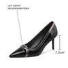 ALLISEFO高品質本物のレザーセクシーなハイヒールパーティー女性の靴ブランド女性ハイヒールの靴秋のオフィスレディースシューズ210611