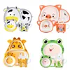 Baby porslin Lovely Cartoon Barn Foderdiskar Kids Dish Bamboo Fiber Serveware Set med skål Gaffelkopp Skedplatta 5PCS 210226