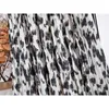 Tigena Leopard Stampa Long Maxi Pieglia per gonna Donne Fashion Elastica Corea Elastica Elastica Alta vita Astetica femmina 210621