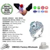 REARS CLUSTER OMHXZJ WHOLESALE EUROVER FASHION Woman Man Party Hight White Blue Water Drop Zircon 925 Sterling Silver Ring RR181