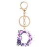60%off Fashion 26 letters numbers keychain Purple pendant temperament versatile accessories creative key button for Alloy Bag Key Holder Phone Charm