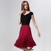 Women Chiffon Pleated Skirt Vintage High Waist Tutu Skirts Womens Saia Midi Rokken Summer Style Jupe Femme Skirt 210518