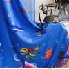 [byetee] Eco-friendly Blue Ocean Sea Fish Child Bedroom Curtain Tulle Sheer Curtains Curtain Cartoon Children Kids Curtains Y200421