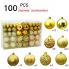 100 Pcs/Set Christmas balls tree decorations Bright matt powder hollow Home Decor Year 5Option 211104