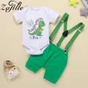ZAFILLE 2021 Sommerkleidung Set mit Fliege + Overalls Neugeborenes Baby Outfits Kostüm für Babys 210309