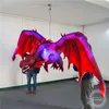 Hanging Inflatable Dragon With Wing and LED Strip and CE blower For Nightclub Ceiling or Music Party Decoration