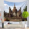 TABESTRYER MANDALA TAPESTRY Figur av Buddha Tryckt vägghängande strandkasta Matta Hippie Bedspread Yoga filt