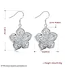 2021 New Fashion 925 Sterling Silver Plated Hollow Flower Drop dangle Earrings Classic Party Gift Jewelry For Women Wholesale Price