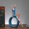 Home Decoration Figurine Ozdoby Desktop Pulpit Żywica Charakter Rzeźba Biuro Dekoracyjne Joga Dziewczyna Statua na prezent