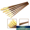 6pcs/set Bristle Hog Hair Paintbrush Wooden Handle Artist Oil Paint Brush Acrylic Drawing Brushes Art Painting Tool