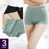 3 pièces culotte modale soyeuse dames taille haute boyshort respirant sous-vêtements doux filles slips shorts de sécurité pantalons 210730