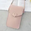 女性のタッチスクリーン財布バッグ透明なシンプルな財布PUレザーハンドバッグ携帯電話クロスボディバッグ女性