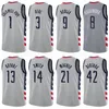 スクリーンプリントバスケットボールBradley Beal Jersey 3 Thomas 13 Raul Neto 19 Davis Bertans 42スペンサーDinwiddie 26 Deni Avdija 9 Naky Blue Red White Black Blue Black Black Black White