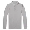 Męskie polo z długim rękawem Koszule Man Zimowy Kolor Bawełniany Regularny Fit Business PoloShirt Casual Lapel Koszula Marka Czarny przycisk 2022