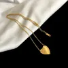 luxe hart ketting vrouw roestvrij staal paar gouden ketting hanger sieraden op de nek cadeau voor vriendin accessoires groothandel