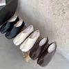 Bailamos Femmes Appartements Tabi Ninja Rond Split Toe Peu Profonde Femmes Chaussures Simples Paresseux Slip On Slingback Mules Chaussures En Cuir Doux Loafe G220225