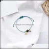 Link Bracelets Jewelrylink Chain Fashion Weaving Single Circle Red Rope Bracelet Japanese Style Lucky Beads Nafu Bangle Year Gifts Women J