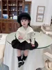 秋の春の幼児の女の子の服セットキッズカーディガンセータースカート2ピースのニット子供服スーツベビーキュートセット