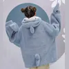 Harajuku estetisk haj anime hoodie kvinna koreanska kawaii crewneck långärmad överdimensionerad streetwear kpop höst vinter kläder topp 210728
